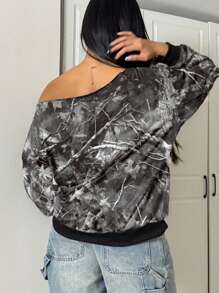INAWLY Sudadera con capucha casual holgada con estampado de camuflaje para tallas grandes