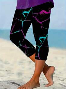 INAWLY Colorful Personalized Women's Summer Leggings - Multicolor - View 3