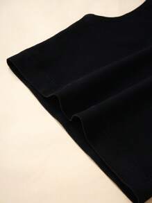 Top de tirantes informal de punto acanalado de cuello redondo de unicolor para adolescentes