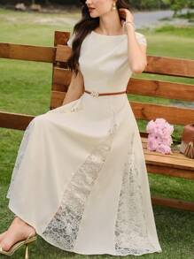 Vintamour Vestido de encaje elegante vintage, vestido casual de fiesta para vacaciones de verano para mujeres, vestido blanco para Pascua, vestidos de verano para mujeres, vestido de graduación, ropa de verano, vestidos blancos de verano para mujeres, atuendos de vacaciones para mujeres, vestido de graduación, vestido de invitada de boda, vestidos de primavera para mujeres, atuendos de primavera para mujeres, vestidos de verano para el sol, vestidos formales para mujeres, atuendo de Pascua para mujeres, vestidos de graduación para mujeres, vestidos de cumpleaños