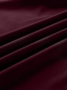 Lunelith SHEIN Lunessa 女士优雅纯色无袖通勤连衣裙 - 酒紅色 - 查看 5