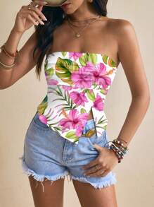 Bianca Prates Women's Pink Floral Print Blouse, Suitable For Music Festivals, Beach, And Vacation - Multicolor - View 4