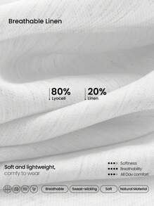GLOWMODE 3.5'' Linen-Blend Easy Breezy Adjustable Drawstring Waist Side Back Pocket Shorts Daily Casual Lounge - White - View 4