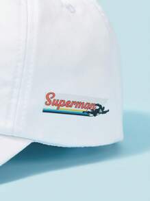 DC Women Core X SHEIN S & Letter Print White Baseball Cap - White - View 3