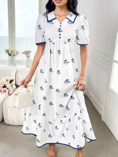 Modelyn 春夏时尚女士拼色多层蛋糕连衣裙