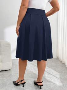 Váy suông màu trơn cỡ lớn thời trang tối giản, phù hợp cho mùa hè - Màu xanh hải quân - Xem 2