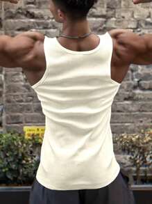 Gym Rark 3 件男士纯色圆领休闲运动背心健身上衣背心套装基本款 T 恤篮球球衣男士连帽衫健身上衣白色背心透气 - 彩色 - 查看 2