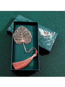 SHEIN 1pc/4pcs Creative Exquisite Plant Leaf Veins Leaves Of The Seasons Artistic Style Gift Metal Bookmarks Holiday Gift Sets For Teachers And Friends Back To School