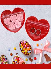 20 个心形红色心形包、可重复密封包、可爱迷你包、情人节小饰品包、透明可重复密封包、可爱零食包、商务婚礼生日节日派对用品、情人节装饰、情人节礼品袋、复活节礼品袋、母亲节装饰、母亲节礼物、母亲节礼品袋 - 紅色 - 查看 2