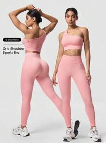 Seamluxe SHEIN Sport Women's Solid Color Sports Tank Top And Pants Set, Simple & Fashionable For Summer