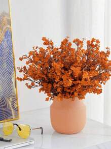 4 件/1 件橙色人造满天星和满天星丝绸花束，万圣节装饰，婚礼新娘派对，家居 DIY 插花，情人节，礼物