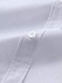 Manfinity Mode Men's Button Down Long Sleeve Slim Fit Business Formal Dress Shirt,Long Sleeve Men Shirt, For Fall Formal, Ceremony - White - View 7