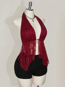 SHEIN ICON Shorts minimalistas de ajuste ceñido y textura para tallas grandes - Negro - Ver 7