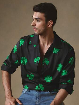 GENTILAND メンズカジュアルゆとりのある長袖織りシャツ、軽量で日常着に最適