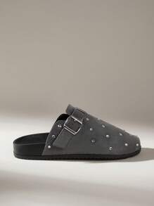 Solecia Women's Round Toe Fuzzy Slip-On Slippers, Practical & Versatile For Christmas - Dark Grey - View 1