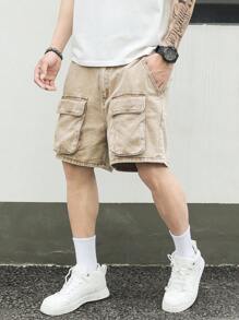 Manfinity LEGND Pantalones cortos vaqueros holgados y casuales de carga para hombres
