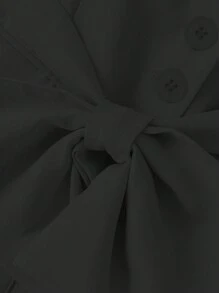 SHEIN Unity 女士休闲派对优雅系带西装外套，带蝴蝶结装饰 - 黑色 - 查看 3