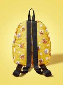 TOM & JERRY X SHEIN Fashionable & Cute Cartoon Mouse Printed Quilted Backpack - Multicolor - View 3