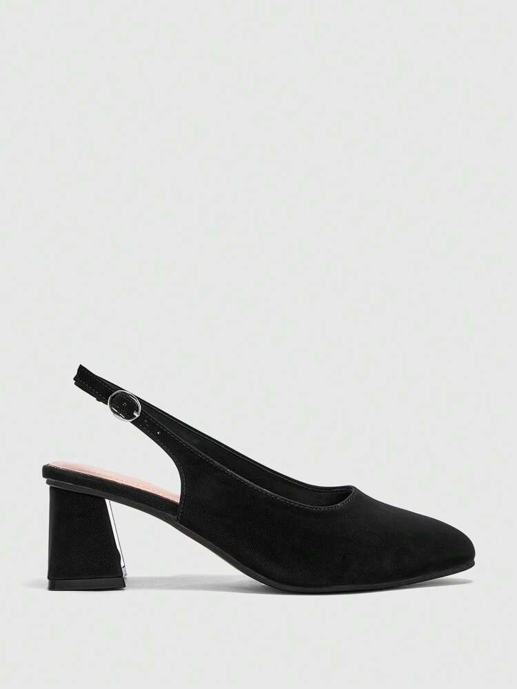CUCCOO CURVES Simple Solid Color Thick Heel Casual Fashion Loafers
