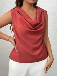 Celure قميص بلوزة فضفاضة أكمام بلا أكمام كاجوال بتصميم عتيق حديث