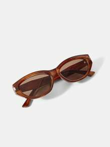 MOTF PREMIUM WOOD GRAIN FRAMED FASHION GLASSES - Brown - View 5