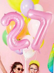 SHEIN Number Balloons Helium Foil Mylar Balloon Birthday Party Banquet Decoration,Christmas