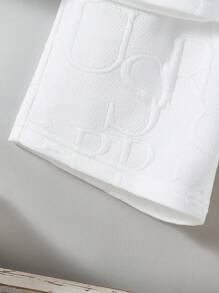 SHEIN Genkimix Kids 3pcs/Set Young Boy Letter Knitted Jacquard Casual Short Sleeve T-Shirt, Shorts And Bag Set, Suitable For Daily Casual Outing, Spring/Summer Summer Holiday - White - View 6