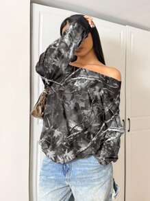INAWLY Sudadera con capucha casual holgada con estampado de camuflaje para tallas grandes