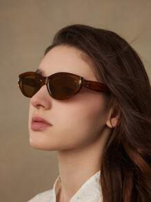 MOTF PREMIUM WOOD GRAIN FRAMED FASHION GLASSES - Brown - View 4