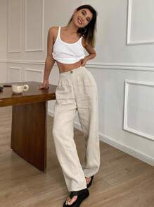 Livesso Women's Casual/Business Relaxed Vacation Pants, Summer New Arrivals Linen