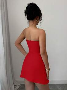 Elenzga 女士优雅合身腰部无袖通勤浪漫连衣裙