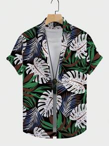 Manfinity RSRT Men Tropical Print Beach Shirt Without Tee - Multicolor - View 3