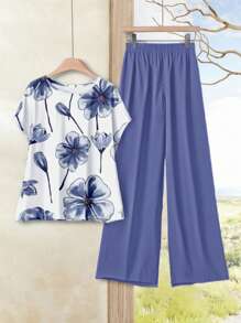 Rusticease 2pcs/Set Women Slim Fit Versatile Top & Shorts Set, Suitable For Spring & Summer,Summer Sets Suitable For Going Out - Multicolor - View 3