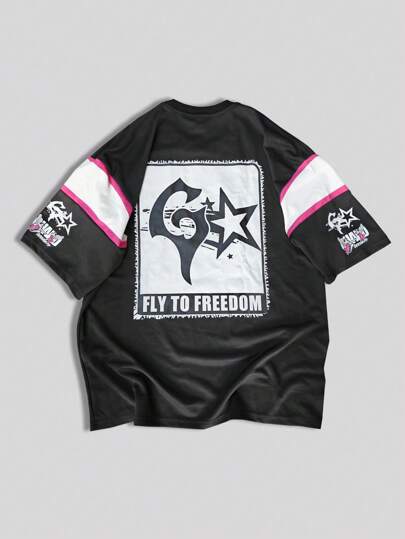 T-shirt ample à imprimé Cyber Ange