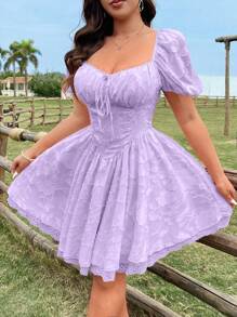 Flirla 女士休闲机械印花迷你连衣裙