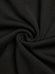 SHEIN LUNE Plus Size Women's Designer Zipper Plus Size Versatile Pants - Black - View 5