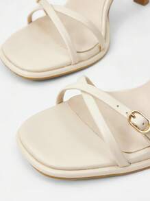 MOTF PREMIUM PLAIN WOMEN BUCKLE HIGH HEEL SANDALS - Apricot - View 6