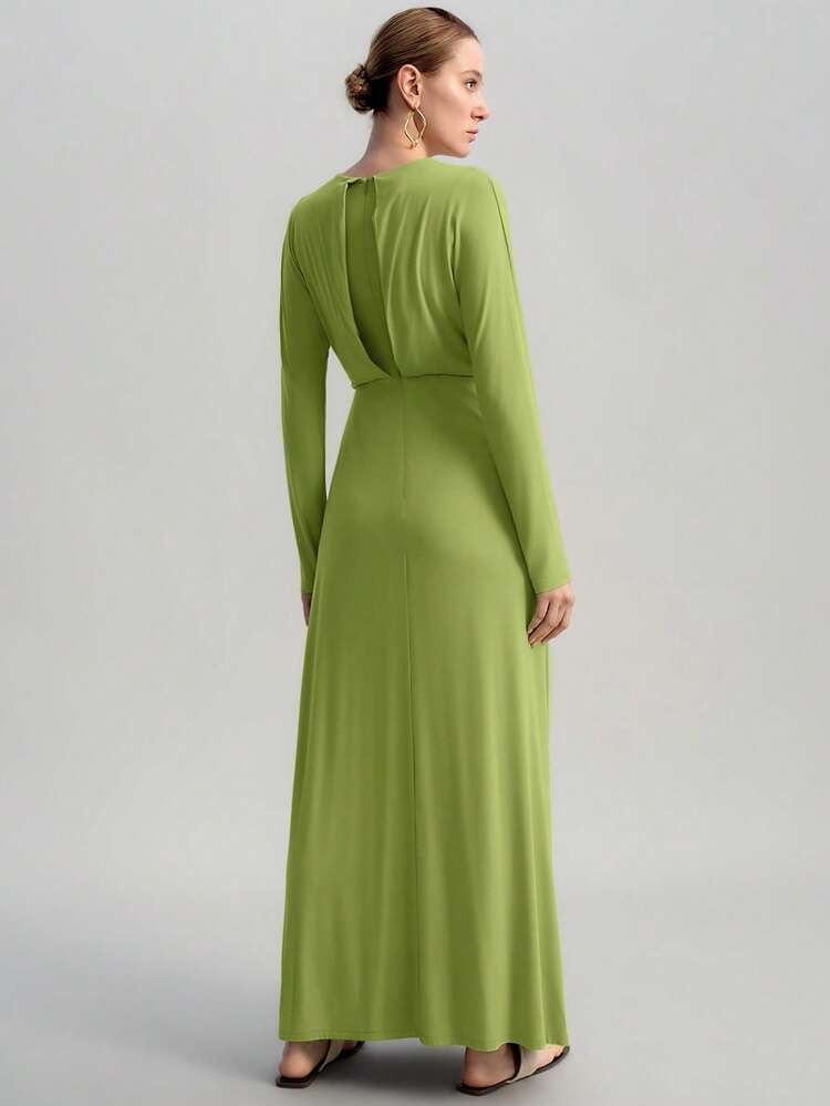 2025 Women Elegant Solid Color Split Dress