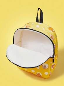 TOM & JERRY X SHEIN Fashionable & Cute Cartoon Mouse Printed Quilted Backpack - Multicolor - View 4