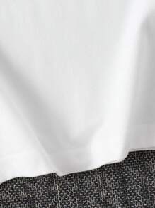 SHEIN Baby Girl Minimalist Fashion Letter Print Short Sleeve T-Shirt, Summer - White - View 7