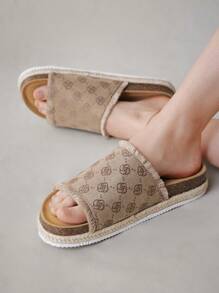 Solecia 度假风休闲简约提花平底凉鞋