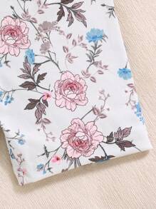 2 件套年轻女孩可爱花卉印花短袖短裤家居服套装