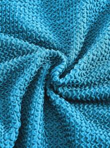 Swim Oasis Plus Size Women Solid Textured One-Piece Swimsuit & Leopard Print Cover Up Skirt, Simple Daily Beach Wear, Summer Vacation Outfit - Multicolor - View 6