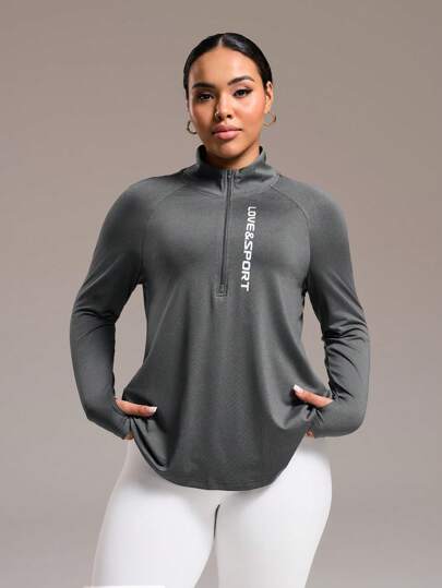 Rhythm Era Plus Size Women Printed Zipper Long Sleeve Sweatshirt