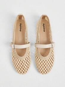 Styleloop 2025 Nuovi arrivi Scarpe piatte eleganti da donna con design intrecciato, a trama traforata, traspiranti, con cinturini decorativi e punta tonda, ideali per le vacanze