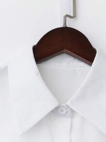 Chiquease Women's White Sleeveless Woven Blouse With Shirt Collar, Split Hem Detail, And Semi-Sheer Casual Style