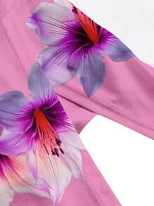 myriadwaveart Purple Flower Print Bustier Top For Women, Summer Music Festival Beach Holiday