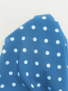 EMERY ROSE Plus Size Women Polka Dot Print Ruffle Sleeve Single-Breasted Shirt Dress - Multicolor - View 5