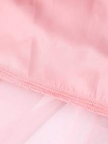 Asymmetrical Mesh A-Line Skirt, Versatile - Pink - View 4