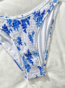 Swim Mod Women's Summer Beach Floral Print Halter Sexy Bikini 2 Pieces Swimwear Set - Pink - View 3